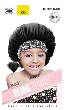 M&M QFITT BLING BONNET PEARL & RHINESTONE