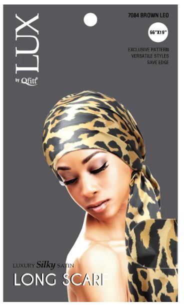 QFITT LUX LUXURY SILKY SATIN LONG SCARF - PATTERN