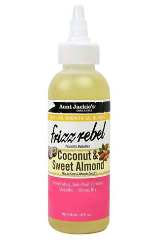 AUNT JACKIE'S  FRIZZ REBEL COCONUT & SWEET ALMOND GROWTH OIL (4oz)