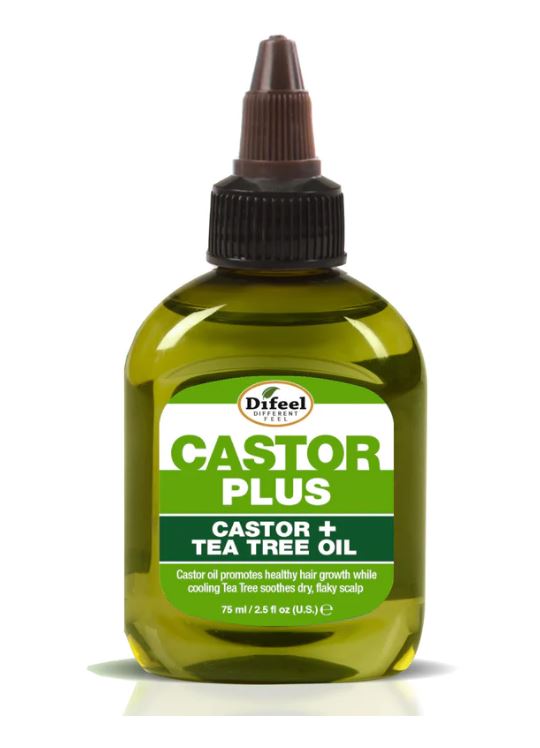 DIFEEL 99% NATURAL PREMIUM CASTOR  PLUS  TEA TREE-PRO-GROWTH+SCALP CARE HAIL OIL- 2.5 OZ