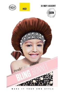 M&M QFITT BLING BONNET PEARL & RHINESTONE