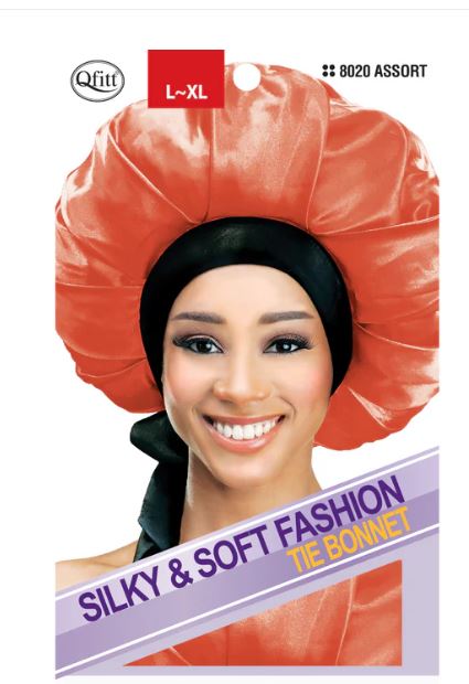 QFITT SILKY & SOFT TIE BONNET- ASSORT