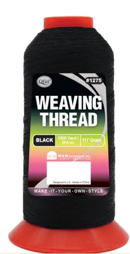 QFITT WEAVING THREAD 1000YD - BLACK