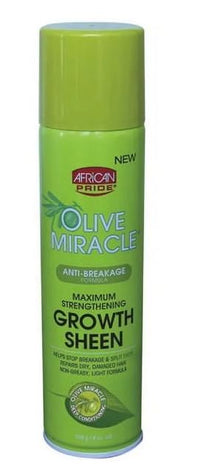 Thumbnail for AFRICAN PRIDE Olive Miracle Anti-Breakage Maximum Strength Hair Growth Sheen Spray, 8 Oz,