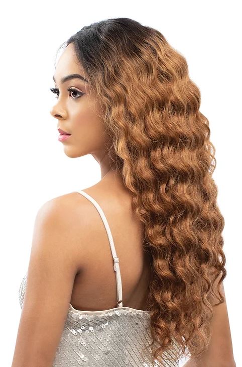 SENSUAL COLLECTION 100% HUMAN HAIR 360 13X5 FRONTAL LACE WIG - RIPPLE DEEP 26- SIDE VIEW