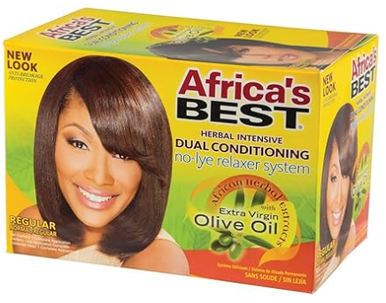 AFRICA'S BEST No-Lye Relaxer Kit, Dual conditioning- Regular