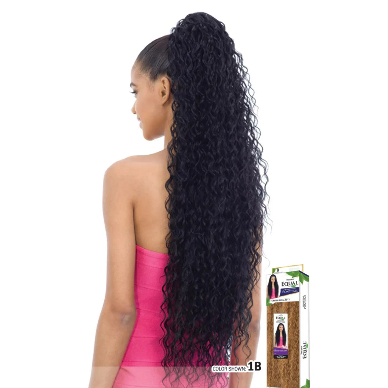 SHAKE N GO FREETRESS EQUAL DRAWSTRING PONYTAIL CRUSH GIRL 36",  BACK VIEW