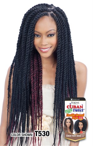 SHAKE N GO FREETRESS EQUAL 3X CUBAN TWIST 24", BRAIDED FRONT VIEW