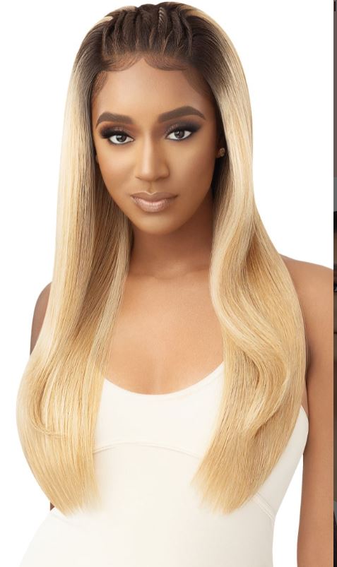 OUTRE LACE FRONT WIG  PERFECT HAIR LINE 13X5 - DECLAN, BLONDE STYLED