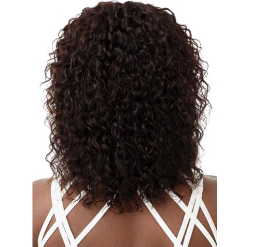 OUTRE  UNPROCESSED 100% HUMAN HAIR HEADBAND WIG HH-W&W DEEP WAVE 14", BACK VIEW