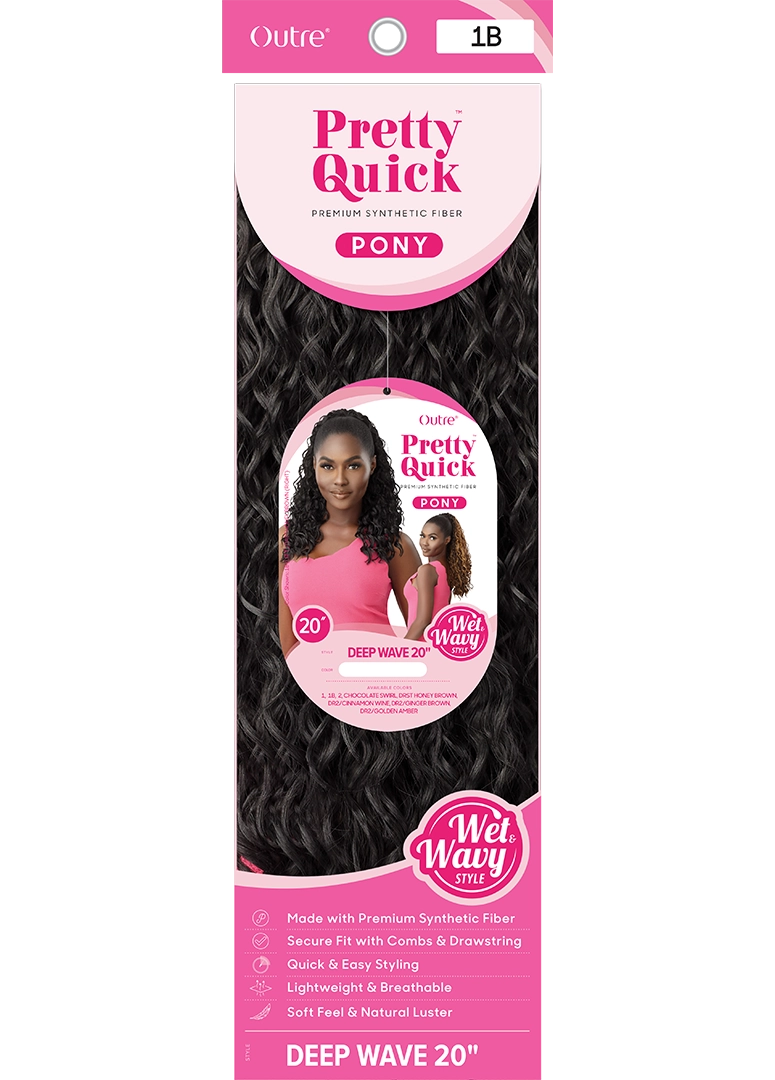 OUTRE PRETTY QUICK DRAWSTRING PONYTAIL W&W - DEEP WAVE 20"