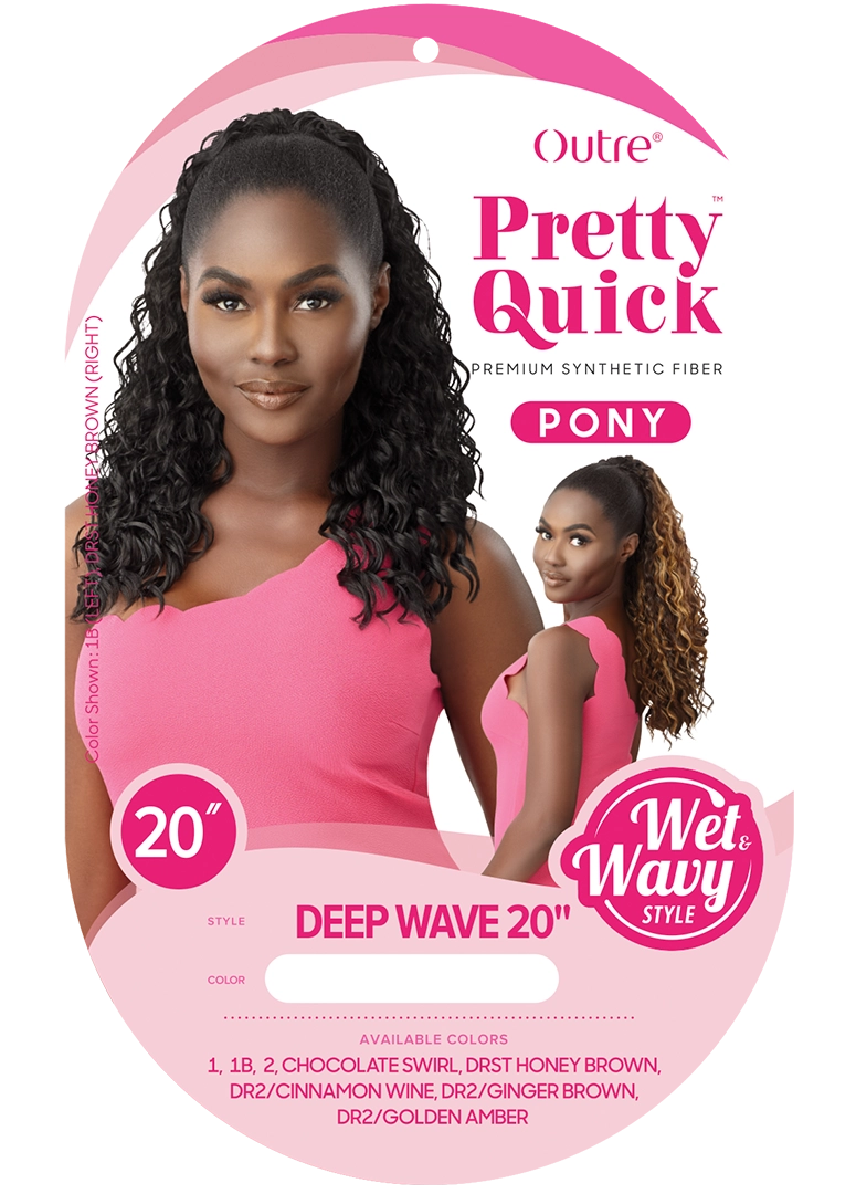 OUTRE PRETTY QUICK DRAWSTRING PONYTAIL W&W - DEEP WAVE 20"