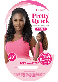 Thumbnail for OUTRE PRETTY QUICK DRAWSTRING PONYTAIL W&W - DEEP WAVE 20