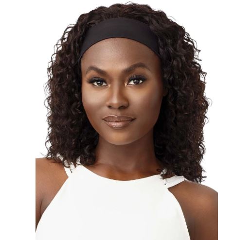 OUTRE  UNPROCESSED 100% HUMAN HAIR HEADBAND WIG HH-W&W DEEP WAVE 14", FRONT VIEW