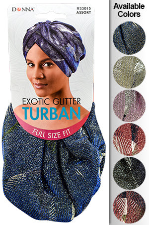 DONNA  Exotic Glitter Turban-Full size (Asst)