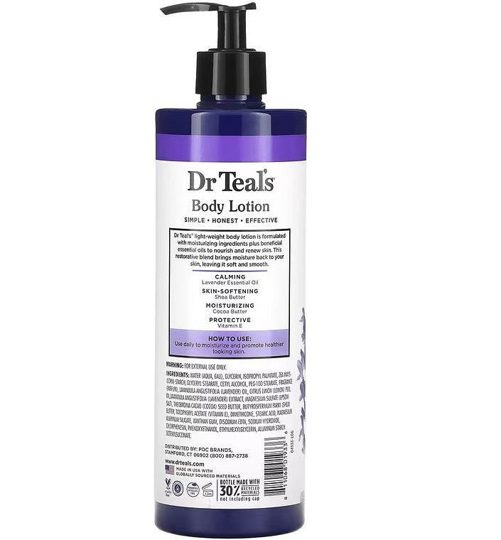 DR TEAL'S REJUVENATING  BODY LOTION- LAVENDER - 18 oz, Sareya Beauty Supply store in Calgary Alberta Canada