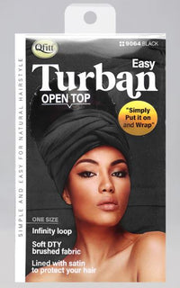 Thumbnail for QFITT EASY OPEN TURBAN LINED WITH SATIN [BLACK]