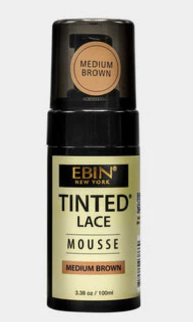 EBIN New York Tinted Lace Mousse bottle in Medium Brown on a white background