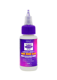Thumbnail for A bottle of Ebin Wonder Weave Bond Quick Dry Hair Bond Glue in Clear, featuring a purple cap and a purple and pink label.
