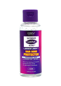 Thumbnail for A bottle of Ebin Wonder Weave Bond Quick Dry Hair Bond Protector in Rosemary Mint and Biotin, Clear formula, with a purple cap and a pink and purple label.