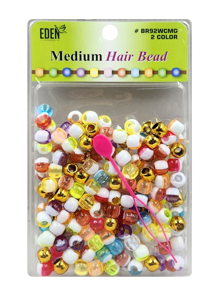 EDEN 2 Color Medium Round Bead (Clear/Assrt/Gold)
