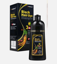 Thumbnail for Black Hair Dye Shampoo packaging with bottle on a white background