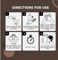Thumbnail for Step-by-step instructions for using a shampoo bottle with gloves on a brown background
