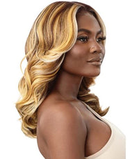 Thumbnail for OUTRE LACE FRONT SYNTHETIC WIG - ELINA, SIDE VIEW OMBRE