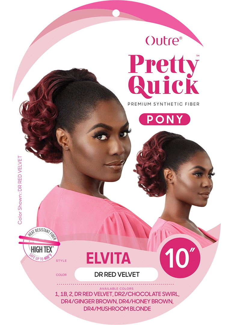 OUTRE PRETTY QUICK DRAWSTRING PONYTAIL ELVITA, LABEL