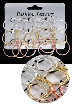 MAGIC GOLD FASHION JEWELRY EARRING HOOP: Silver, Yellow, Pink