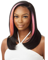 Thumbnail for OUTRE  SLEEKLAY SYNTHETIC GLUELESS LACE FRONT WIG - ETINA, FRONT VIEW PINK