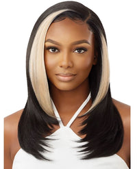 Thumbnail for OUTRE  SLEEKLAY SYNTHETIC GLUELESS LACE FRONT WIG - ETINA, FRONT BLONDE HIGHLIGHT