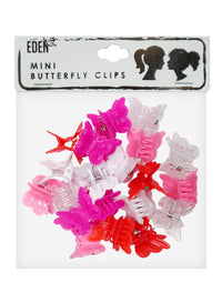 Thumbnail for Packaged mini butterfly clips with pink, red, and white colors on a white background.