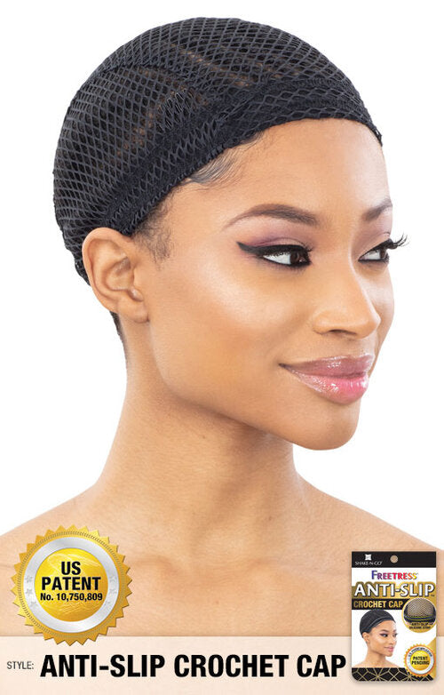 FREETRESS ANTI-SLIP CROCHET CAP- Black - IMAGE