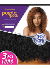 Thumbnail for OUTRE HUMAN HAIR BLEND WEAVE PURPLE PACK 3PCS-WET-WAVY-FRENCH CURL- BOX