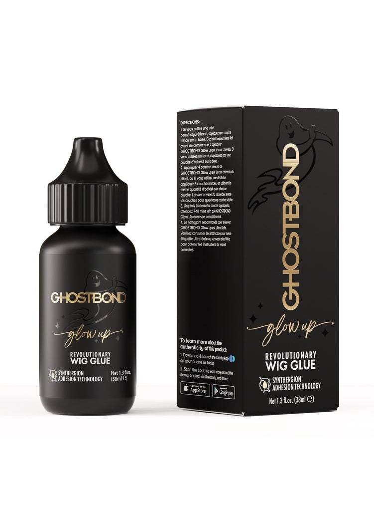 Ghostbond wig glue bottle and packaging on a white background