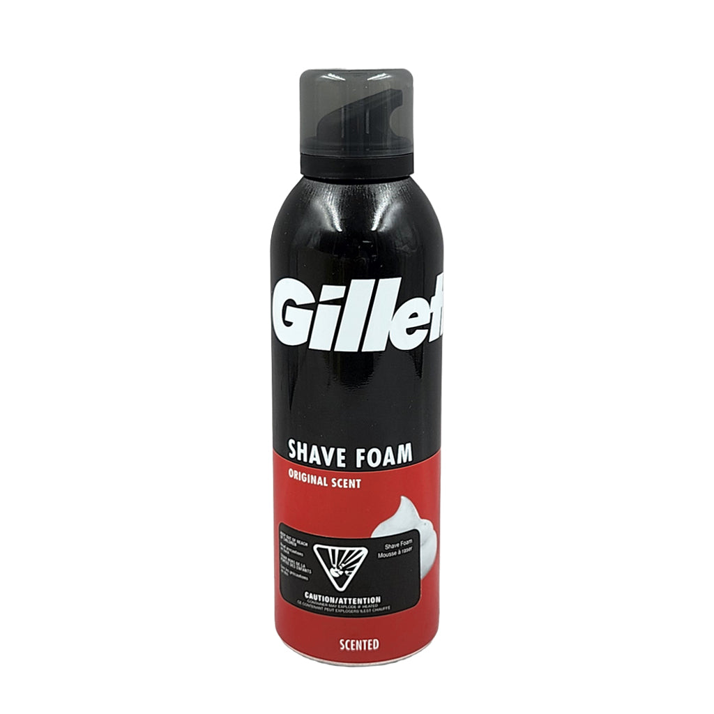 Gillette shave foam can on a white background