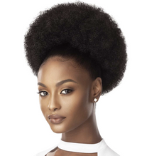 Thumbnail for Woman with styled afro hair on a white background