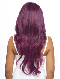 Thumbnail for Person with long, wavy, purple hair on a white background