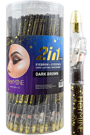 HERMINE 2 In 1 Eyebrow+Pencil_Dark Brown