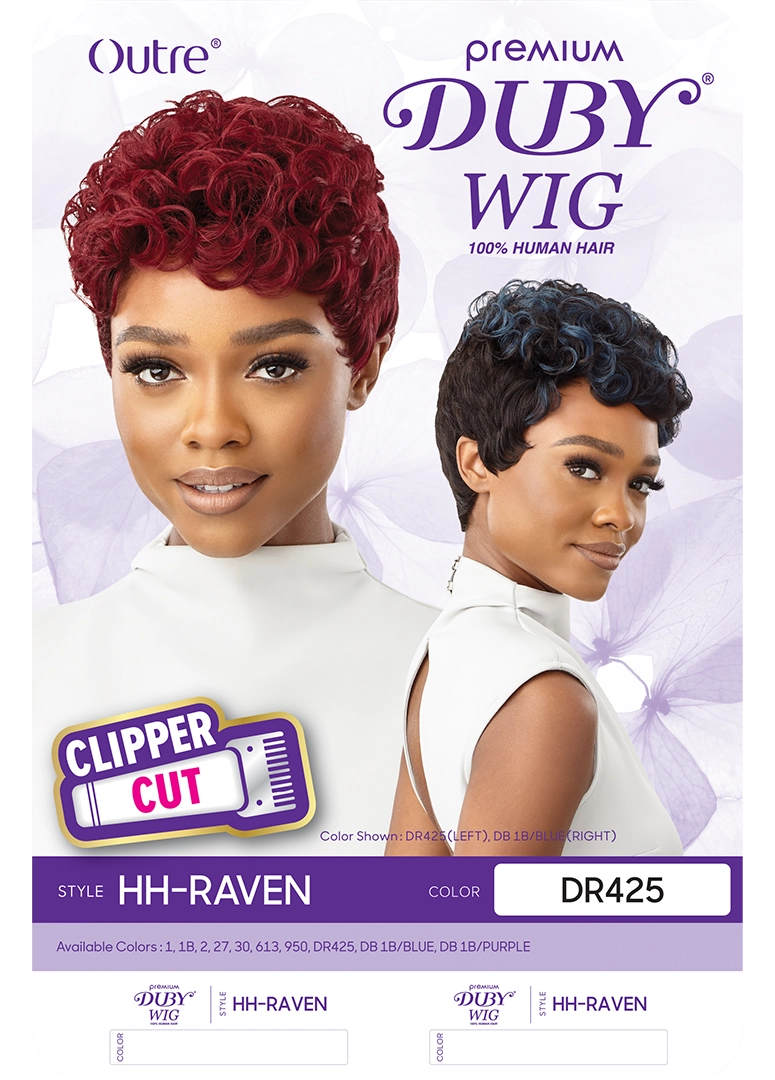 OUTRE DUBY WIG CLIPPER CUT HUMAN HAIR - RAVEN, BOX LABEL