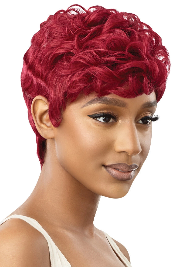 OUTRE DUBY WIG CLIPPER CUT HUMAN HAIR- SAYRA, SIDE VIEW RED