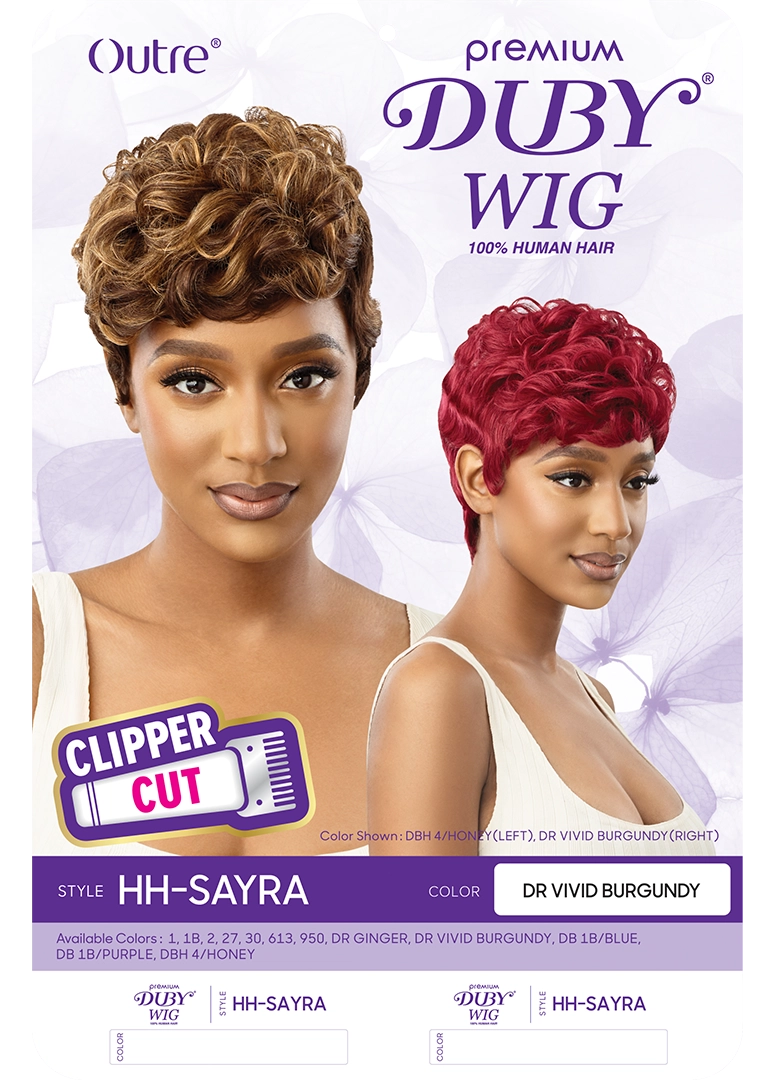 OUTRE DUBY WIG CLIPPER CUT HUMAN HAIR- SAYRA, LABEL