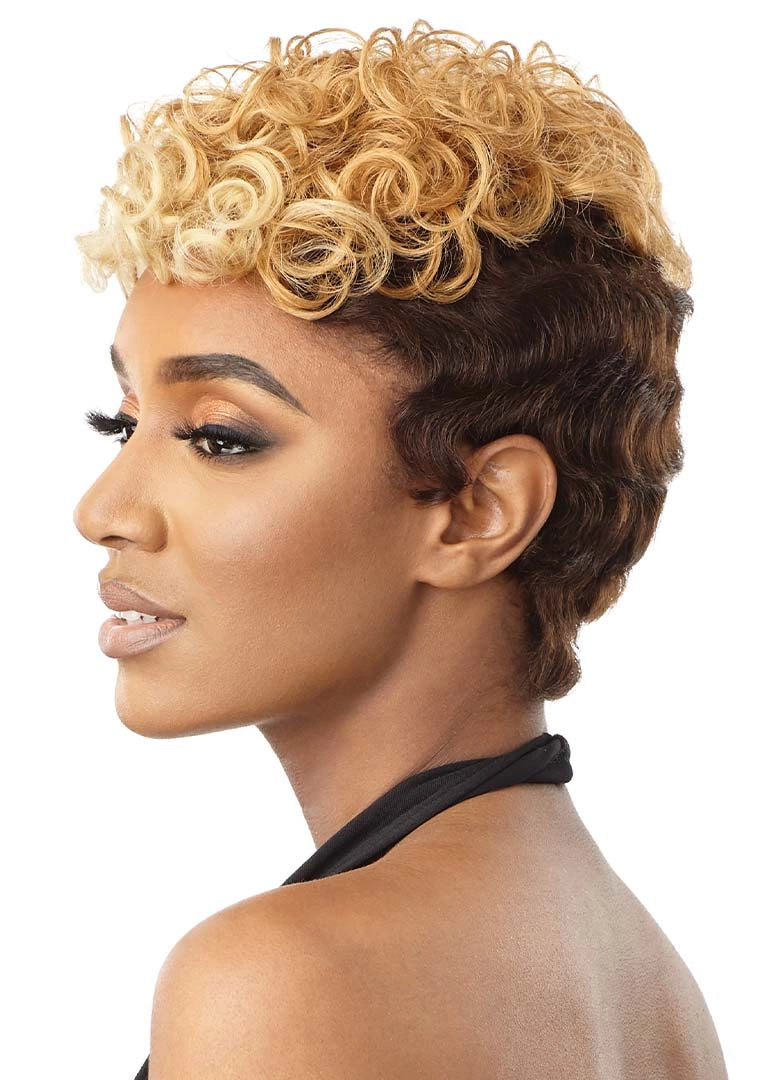 OUTRE FAB & FLY FULL CAP WIG COLOR QUEEN HUMAN HAIR - SOFINA, SIDE VIEW