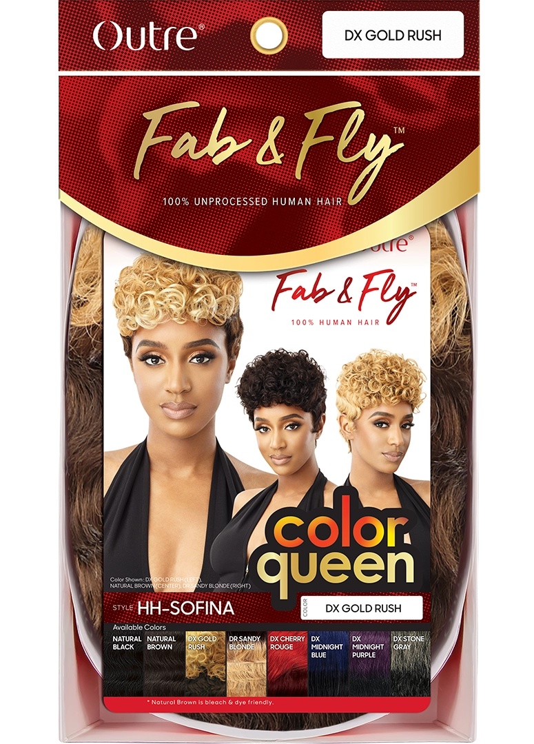 OUTRE FAB & FLY FULL CAP WIG COLOR QUEEN HUMAN HAIR - SOFINA, BOX PRODUCT