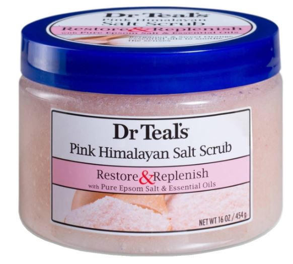 DR TEAL'S RESTORE & REPLENISH PINK HIMALAYAN SALT SCRUB - 16OZ