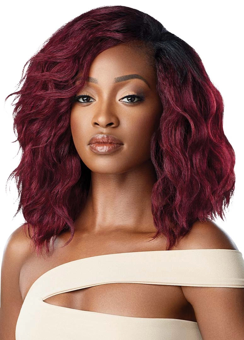 OUTRE HUMAN HAIR BLEND WEAVE-TEXTURED LOOSE WAVE- RED