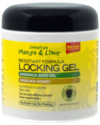 Thumbnail for JAMAICAN MANGO & LIME Resistant Formula Locking Gel (6oz)
Sareya Beauty Supply Store
714924290934 is the Jamaican Mango & Lime Resistant Formula Locking Gel. This styling gel is specifically formulated to provide an extra firm hold for hard-to-lock hair types, such as coarse, gray, or color-treated hair. It is designed to start and maintain locks, twists, and braids without causing flaking or buildup.