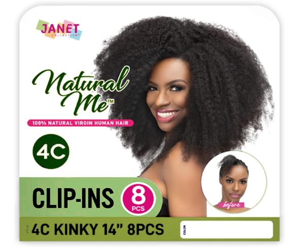 JANET COLLECTION NATURAL ME 4C KINKY CLIP INS 14"