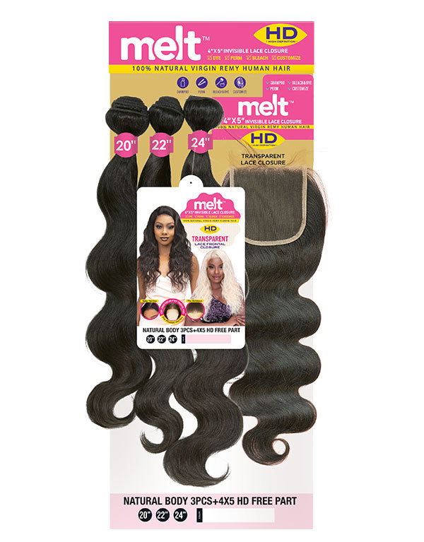 JANET COLLECTION 13X5' Ear-To- Ear Invisible Lace Frontal Brazilian Body Wave Bundle-3PCS 16 18 20